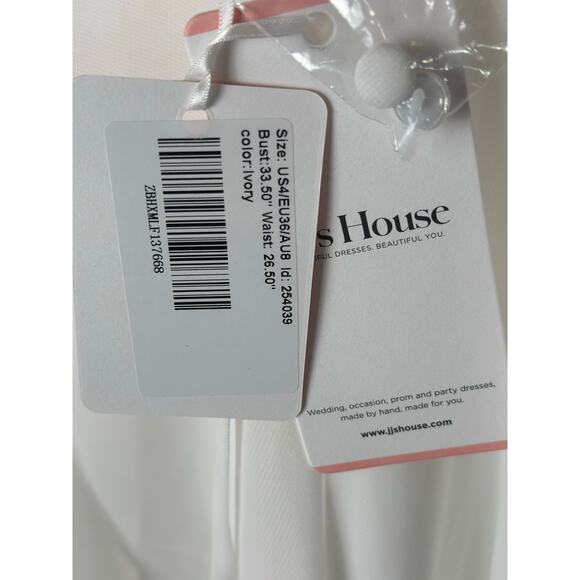 JJ's House Ivory Chiffon Long Sleeve Formal Dress – Size 4 – NWT - Picture 7 of 7